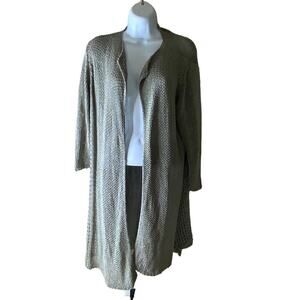 Angel Apparel Tunic Cardigan Knitted Open Front Womens Sz XL 3/4 Sleeves Sweater